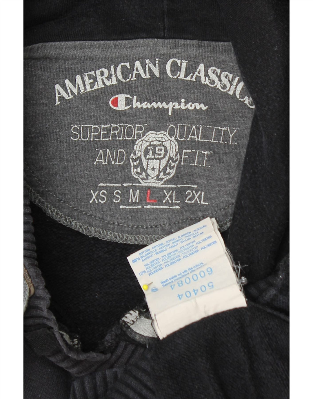 CHAMPION Grafisk hættetrøje til mænd Stor sort bomuld