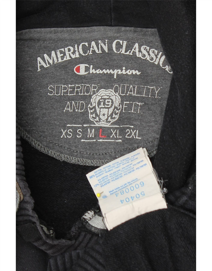 CHAMPION Grafisk hættetrøje til mænd Stor sort bomuld