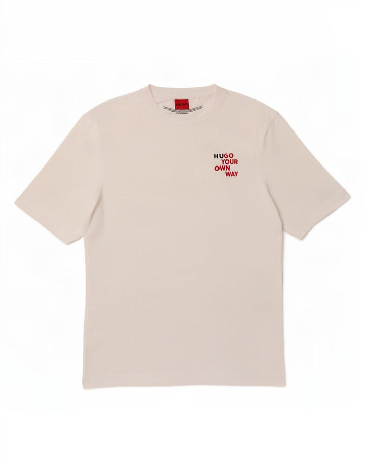 Hugo Boss Herre Grafisk T-Shirt Top Medium White