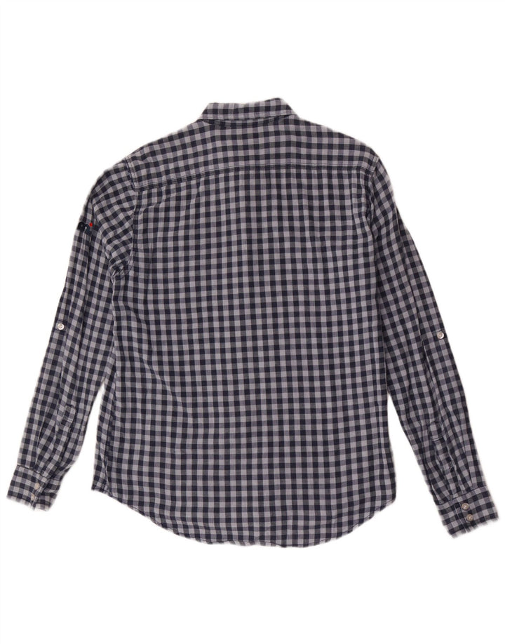 MISTRAL Herreskjorte Medium Blue Gingham Cotton
