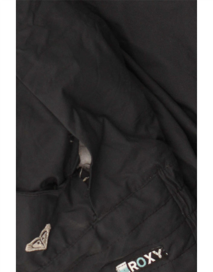 Roxy Dame Grafisk Hooded Windbreaker Jacket UK 14 Medium Sort Polyamid