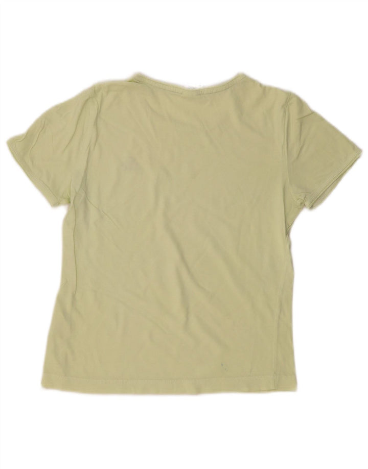 ADIDAS Womens T-Shirt Top UK 12 Medium Green Cotton
