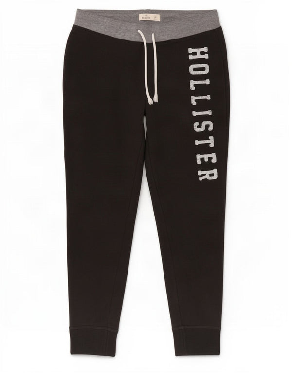 Hollister Womens Graphic Crop træningsdragt Bukser Joggers UK 14 Medium Black