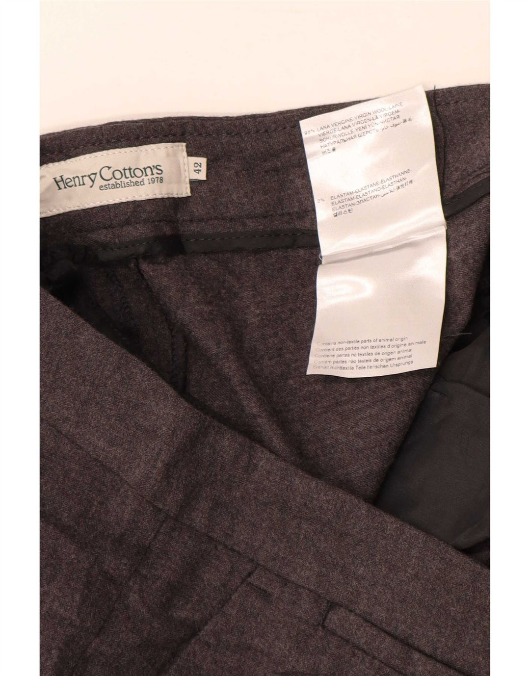 Henry Cottons Dame Slim Suit Bukser IT 42 Medium W30 L26 Grå Uld