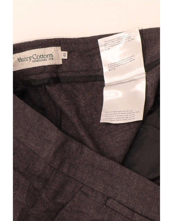 Henry Cottons Dame Slim Suit Bukser IT 42 Medium W30 L26 Grå Uld