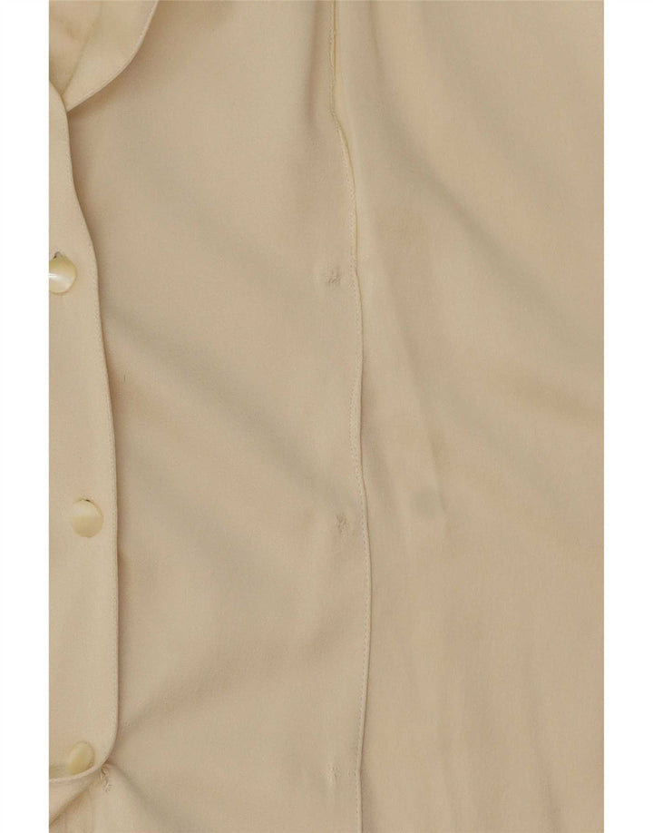Claude Montana Dame Kortærmet Bluse US 6 Medium Off White