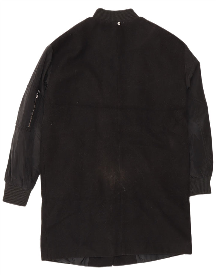Topshop Dame Oversized Overfrakke UK 8 Small Black Polyester