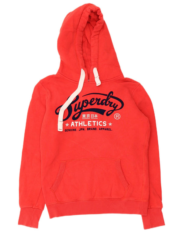 Superdry Womens Grafisk Oversized Hoodie Jumper UK 10 Lille rød bomuld
