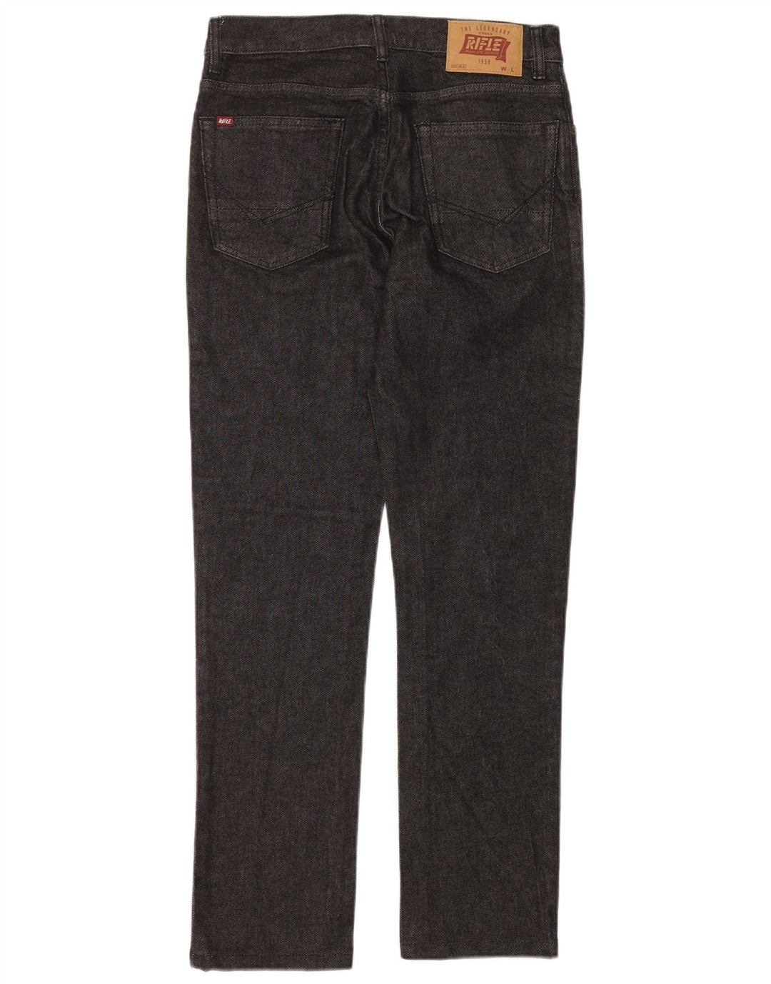 RIFLE Dame Bruce Regular Straight Jeans W31 L32 Sort Bomuld