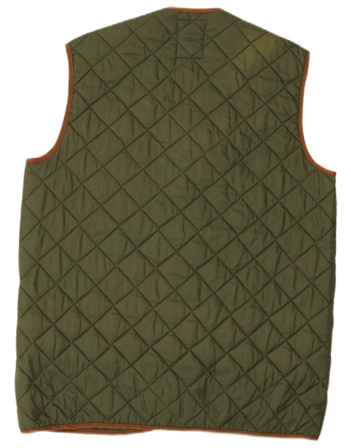 Vintage Herre Quilted Gilet UK 40 Large Green