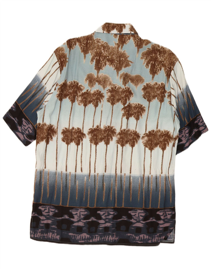 MCKAY Herre Hawaii kortærmet skjorte Størrelse 39/40 Medium Blue