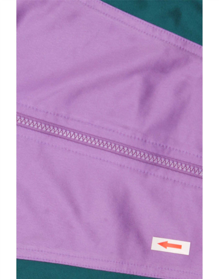 Vintage træningsdragt til mænd, topjakke, stor grøn farveblok polyester