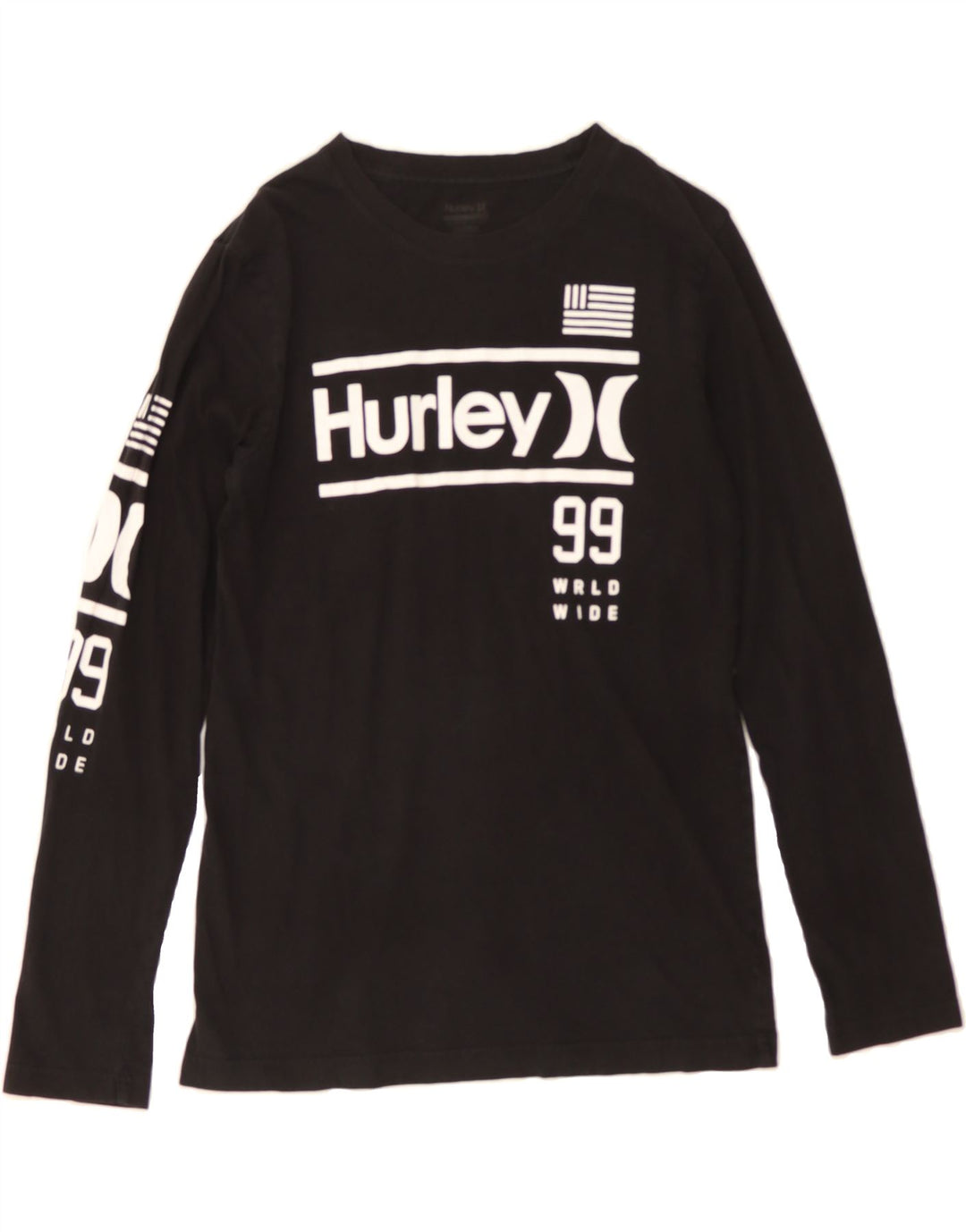 HURLEY Boys Graphic Top Long Sleeve 15-16 Years Black Vintage Hurley and Second-Hand Hurley from Messina Hembry 