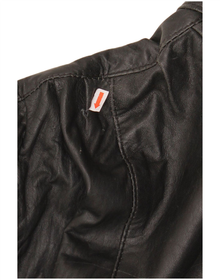 Vintage læderjakke til kvinder UK 20 2XL sort læder