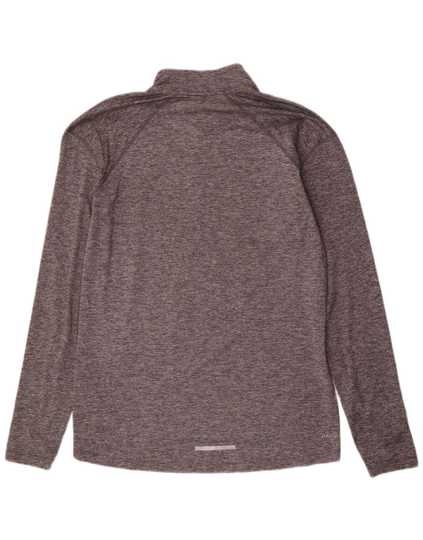 Nike Herre Dri Fit Pullover med lynlås-hals træningsdragt Top mellemgrå polyester