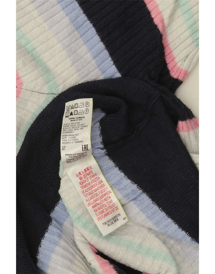 Marks & Spencer T-shirt top til kvinder DK 16 Stor flerfarvet stribet