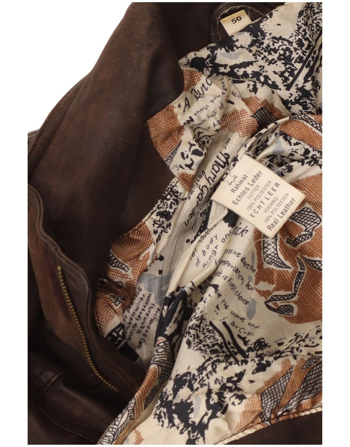 VINTAGE Læderfrakke til mænd EU 50 Stor brunt læder