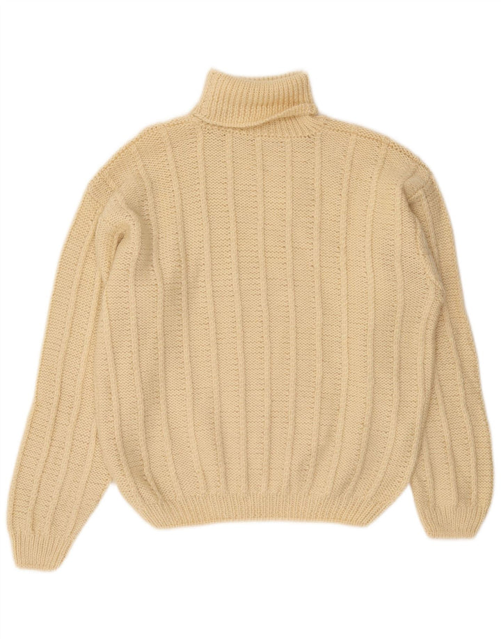 Vintage Dame Roll Neck Jumper Sweater UK 14 Large Off White