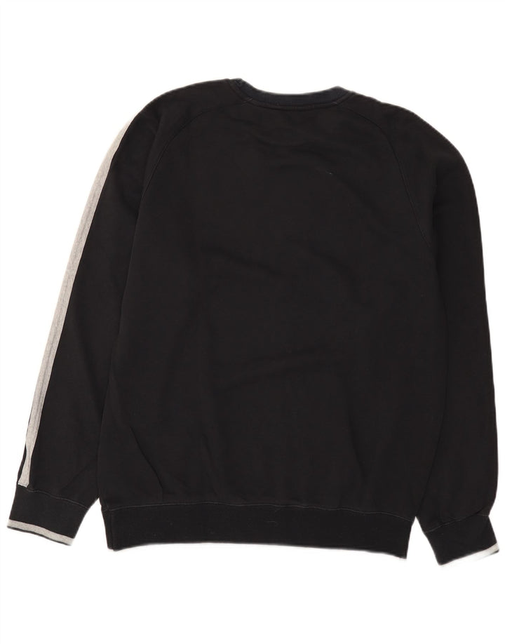 Champion Herre Grafisk Sweatshirt Jumper Large Sort Colourblock Bomuld
