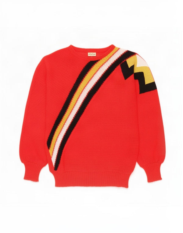 Colette Dame Boat Neck Jumper Sweater UK 14 Medium Red Colourblock