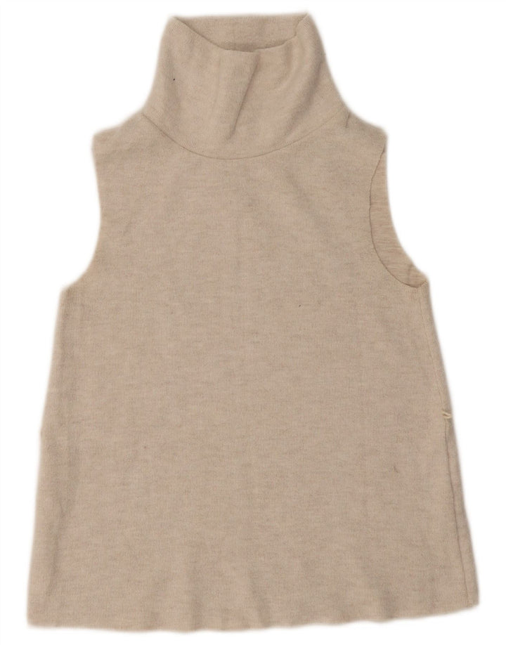 Zara Damevest Top UK 10 Small Beige Polyester