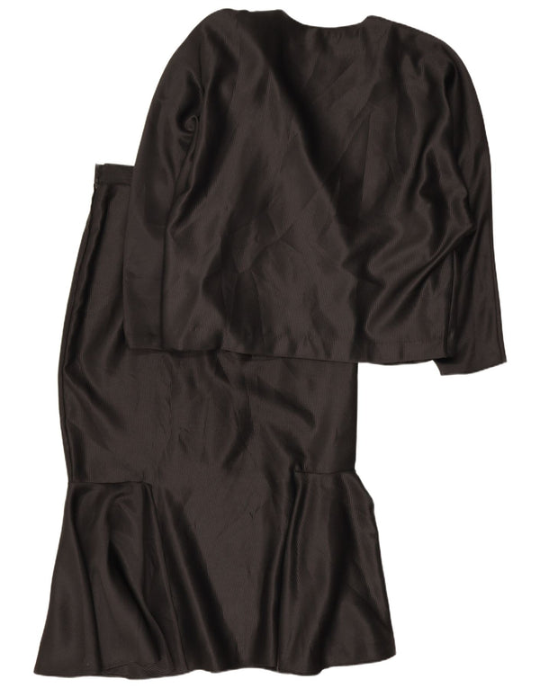 Vintage Kvinders Oversized 2-delt nederdel Sæt IT 46 Large W28 Black Pinstripe