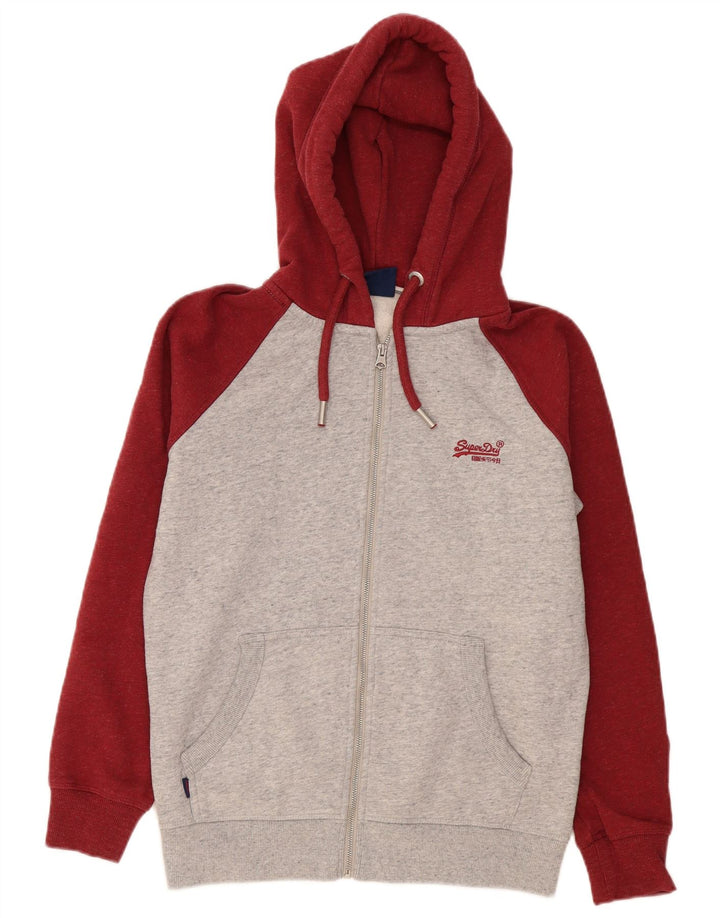 Superdry Hættetrøje med lynlås til mænd mellemgrå Colourblock Bomuld