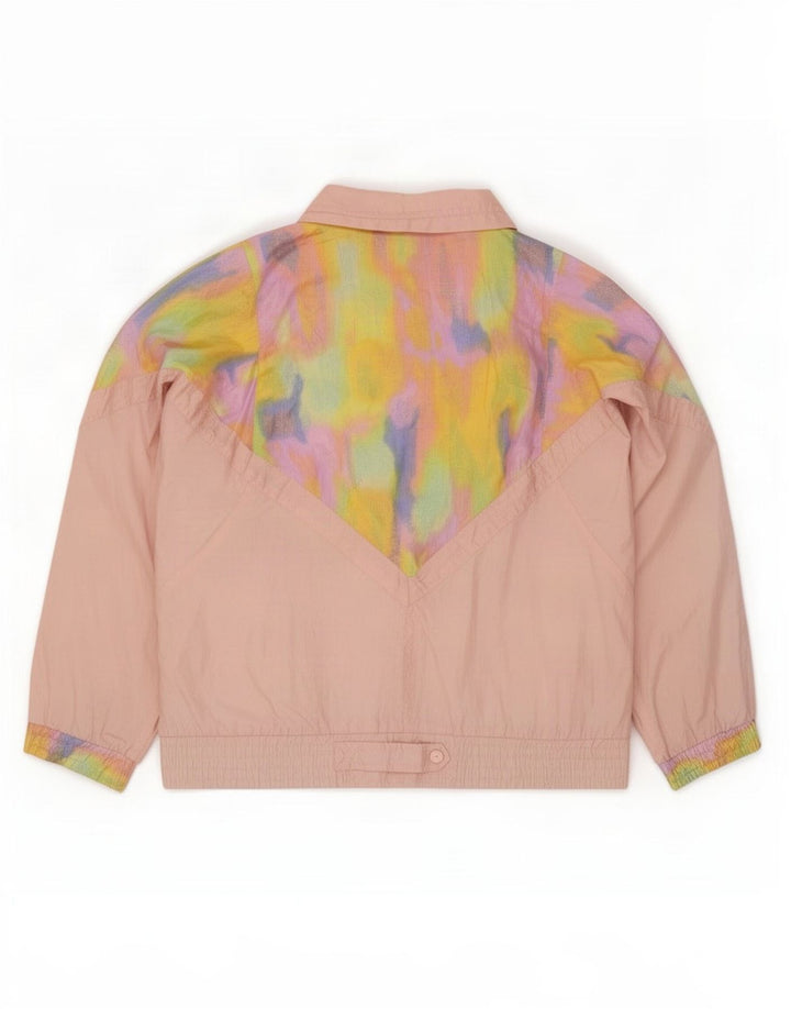 Lavon kvinders abstrakt mønster træningsdragt topjakke UK 16 Large Pink 80'erne