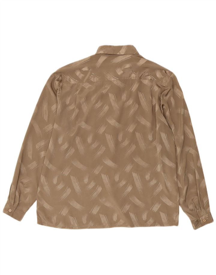 Rafaella kvinders abstrakt mønster skjorte bluse US 10 Stor brun polyester