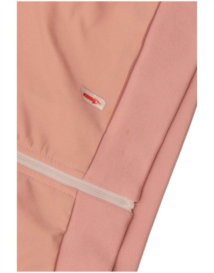 Ellesse Womens Crop træningsdragt topjakke UK 10 Small Pink Stribet Polyester