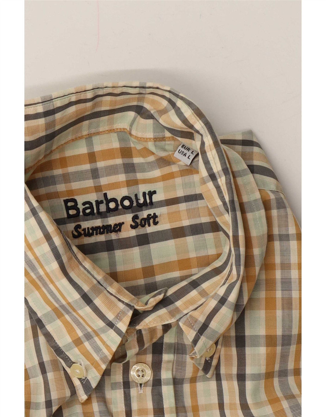 Barbour herreskjorte stor beige ternet