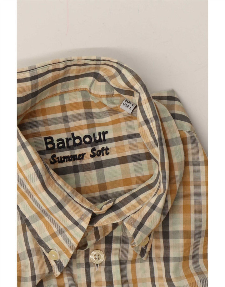 Barbour herreskjorte stor beige ternet
