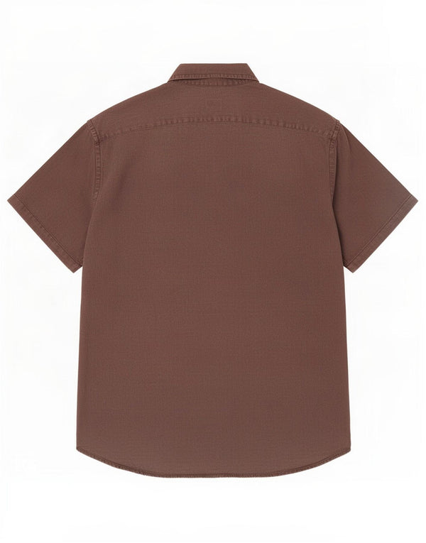 Trussardi Jeans Kortærmet Herreskjorte XL Brun hør