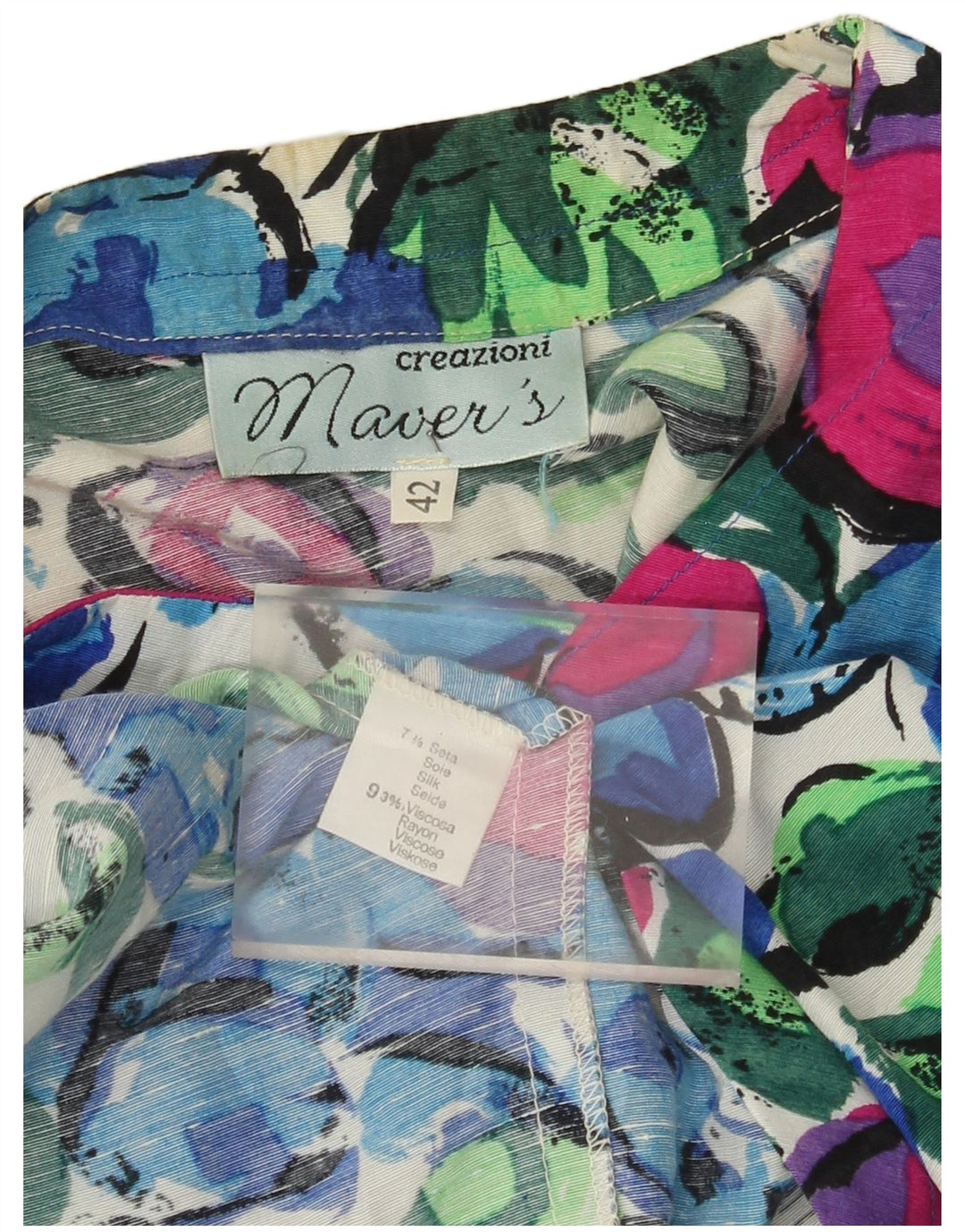 Vintage Womens Crop Shirt Bluse IT 42 Medium Multicolored Floral