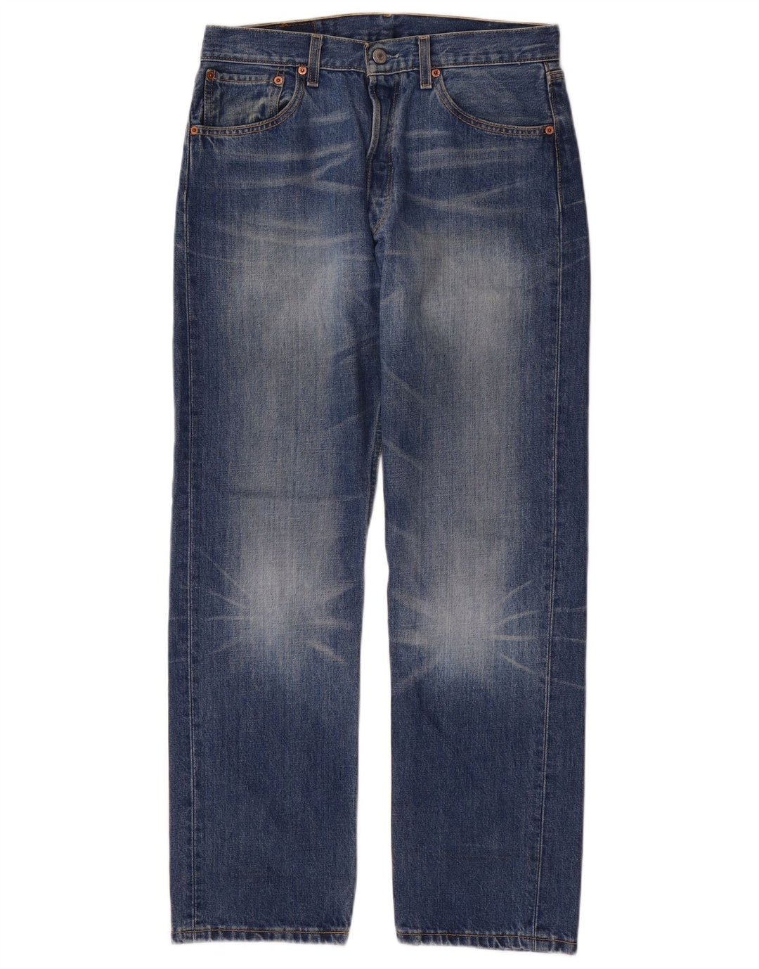 Levi's Herre 501 Straight Jeans W32 L30 Blå Bomuld