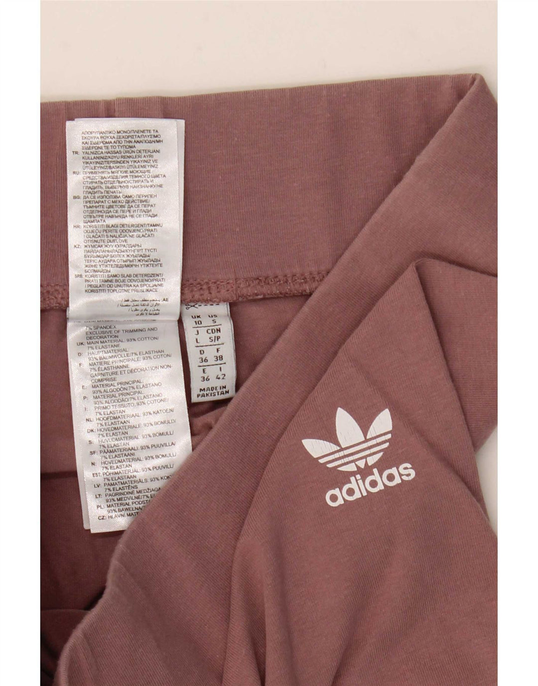 Adidas Dame Leggings UK 10 Small Brown Bomuld