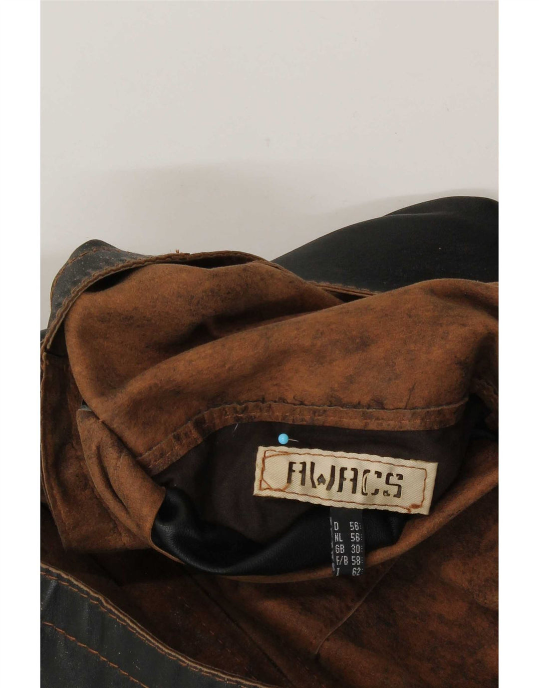 Vintage Herre Vendbar Læderjakke EU 56 3XL Brun