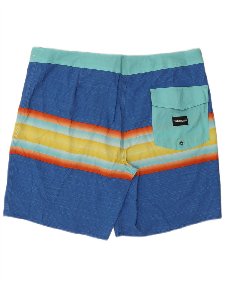 Quiksilver badeshorts til mænd XL blå stribet polyester