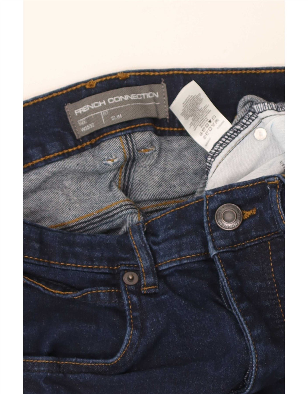 French Connection Slim Jeans til mænd W32 L24 Marineblå bomuld