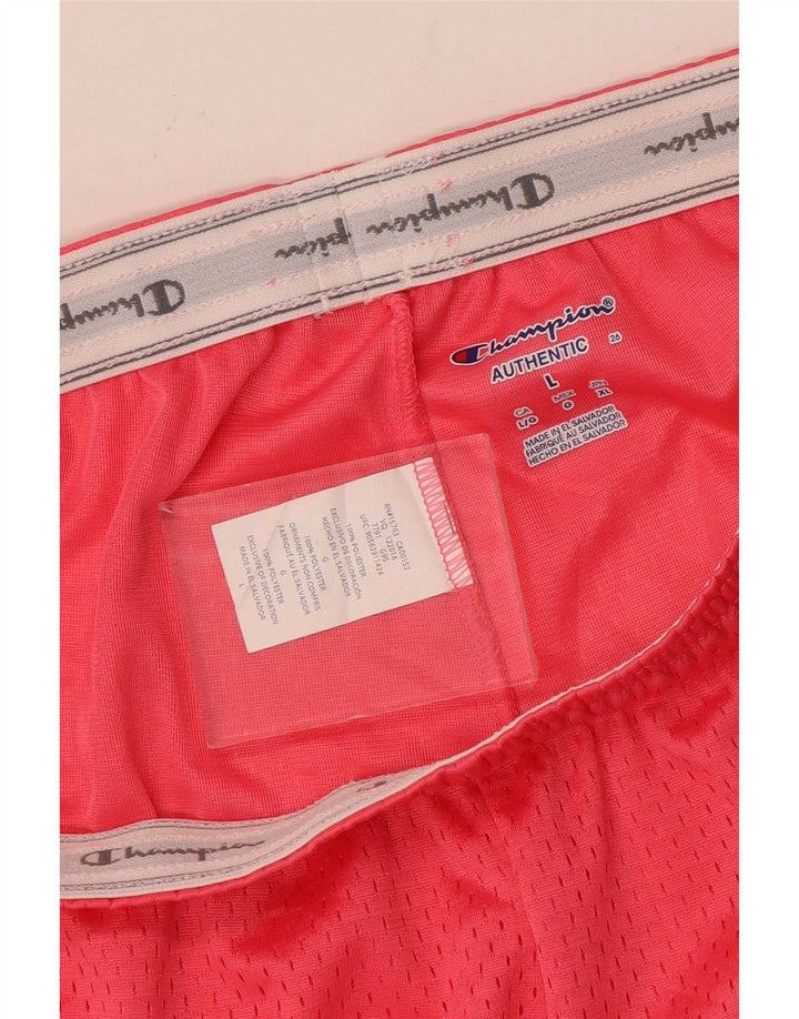 Champion Womens Sports Shorts UK 16 Large Pink Polyester
