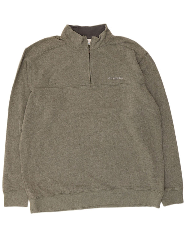 Columbia Sweatshirt med lynlås til mænd XL Khaki Bomuld