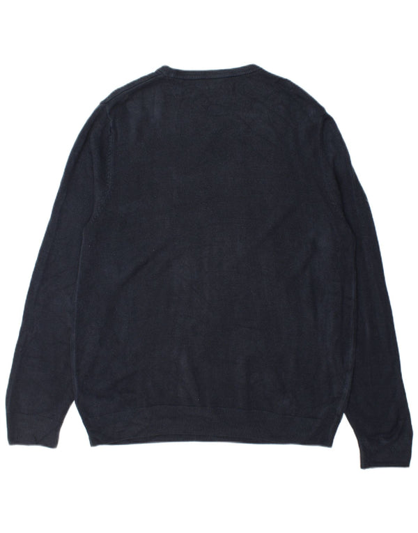 Marks & Spencer Herre sweater med rund hals, stor marineblå akryl