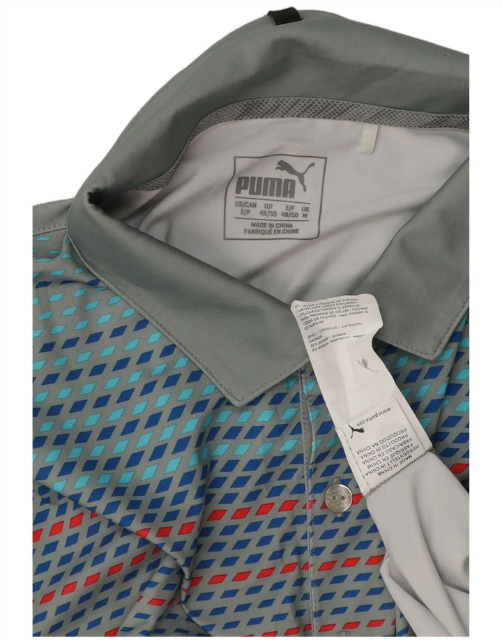 PUMA Poloskjorte til mænd mellemgrå geometrisk polyester
