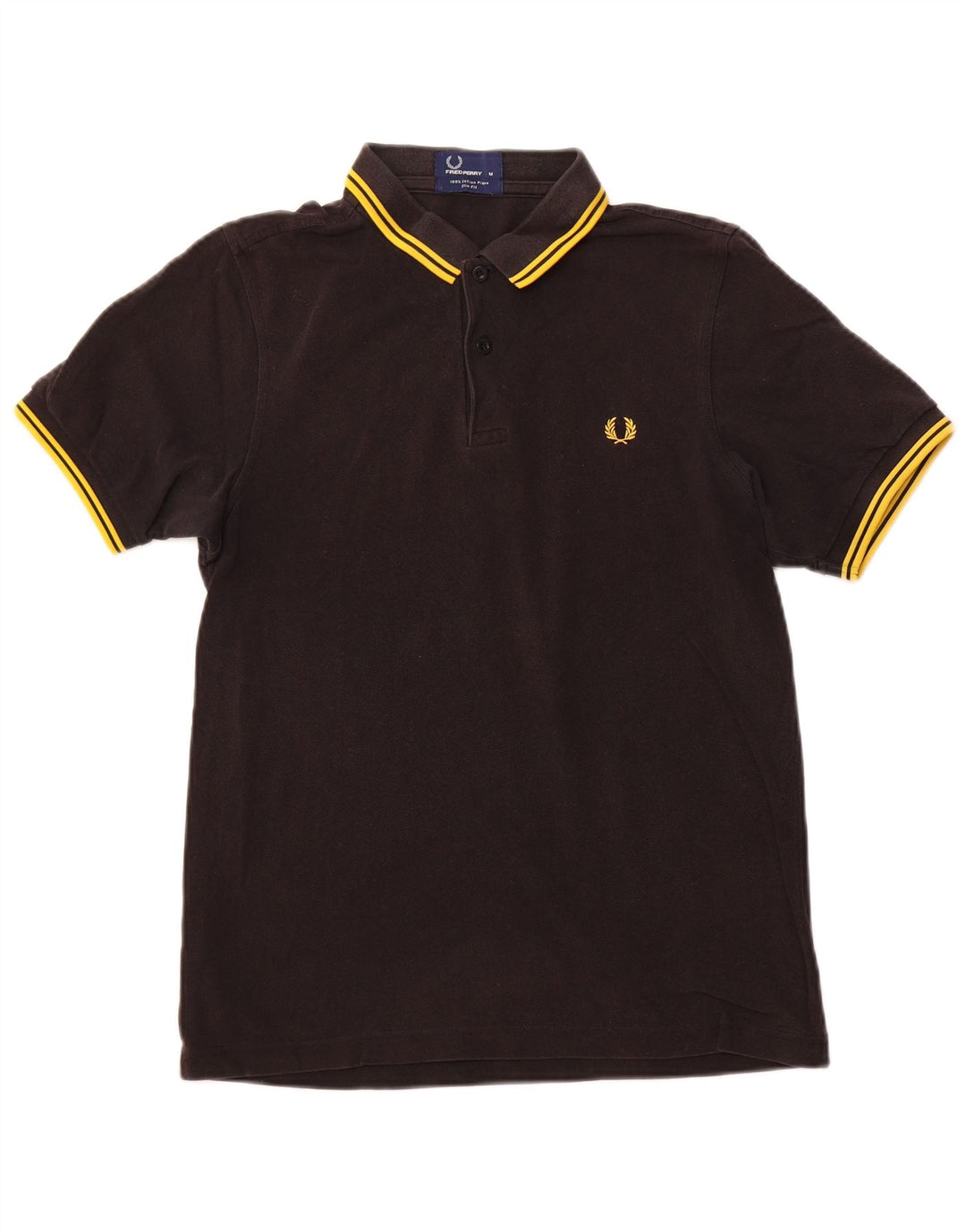 FRED PERRY Herre Slim Fit Polo Shirt Medium Sort Bomuld