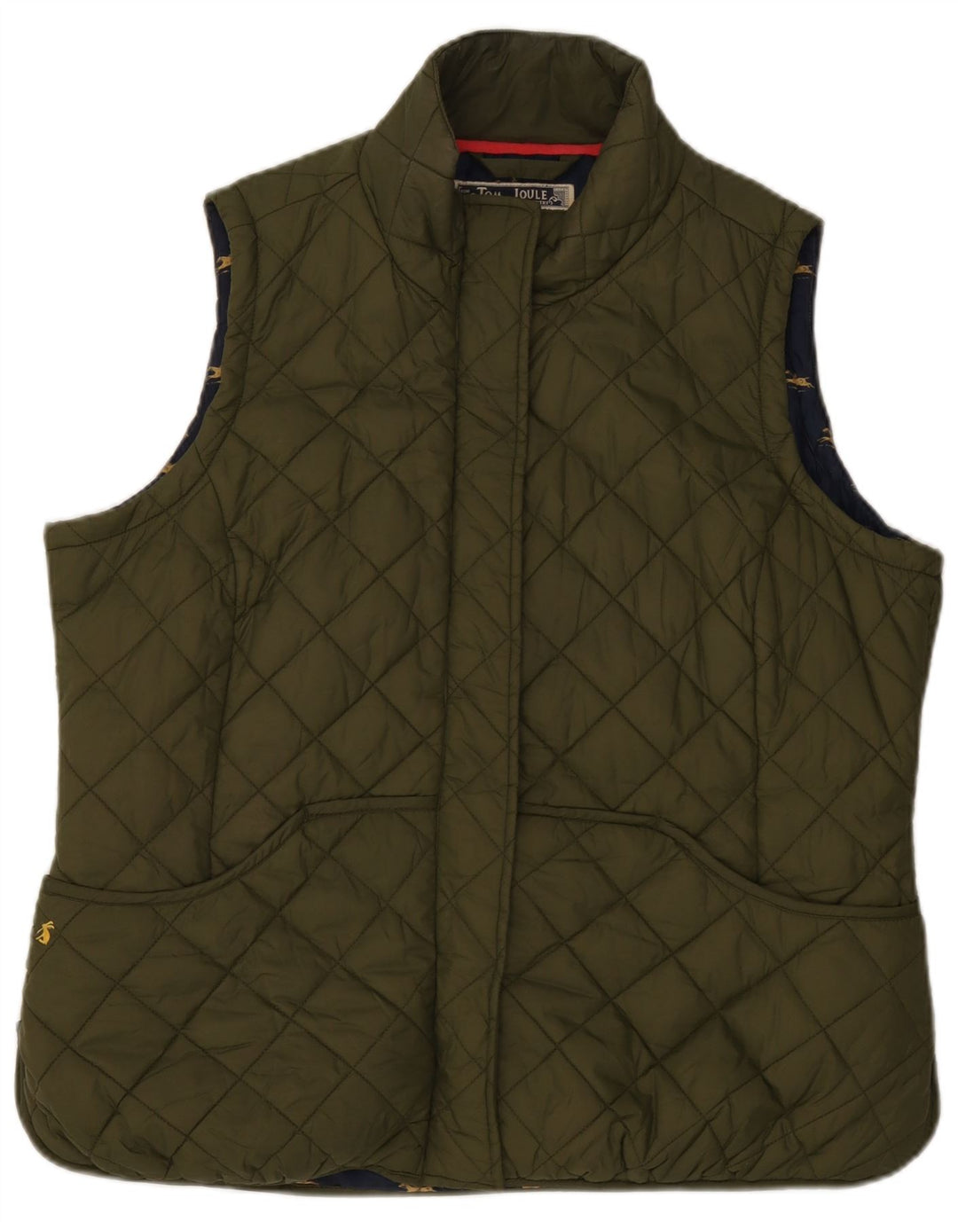 Joules Dame Quilted Gilet UK 18 XL Khaki Polyester