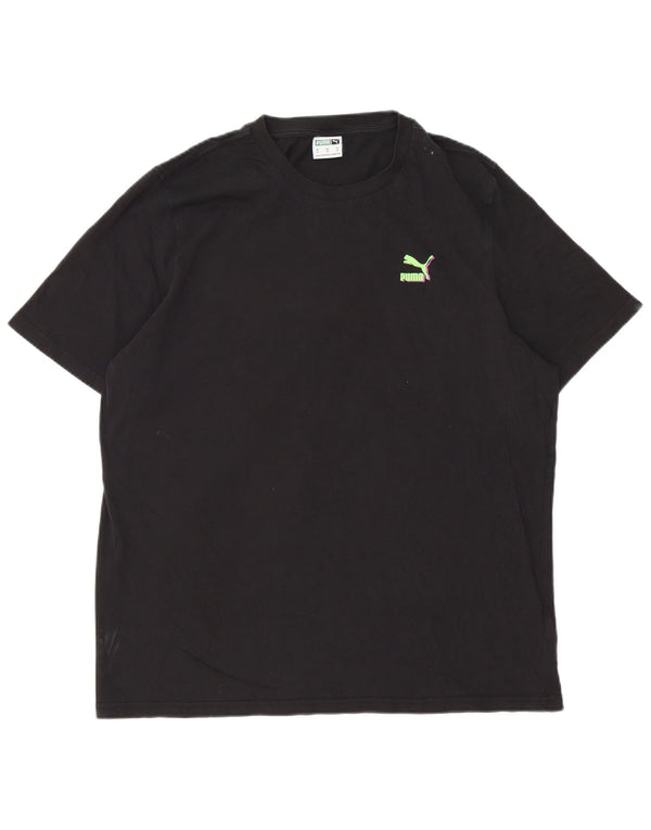 Puma Herre Grafisk T-Shirt Top XL Sort Bomuld