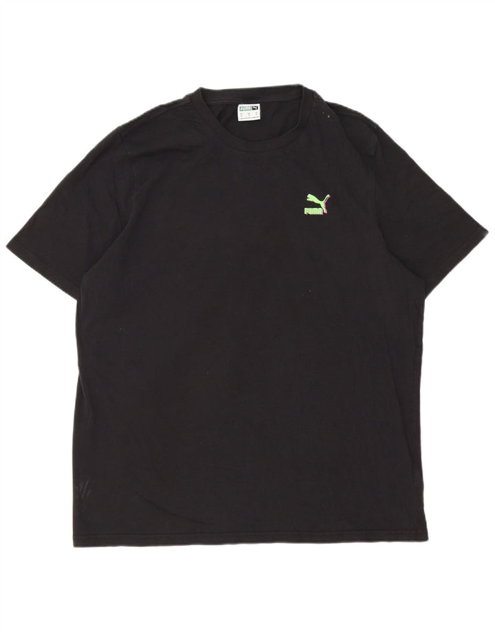 Puma Herre Grafisk T-Shirt Top XL Sort Bomuld