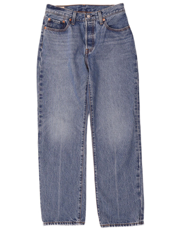Levi's Dame 501 lige jeans W26 L30 Blå Bomuld 90'erne