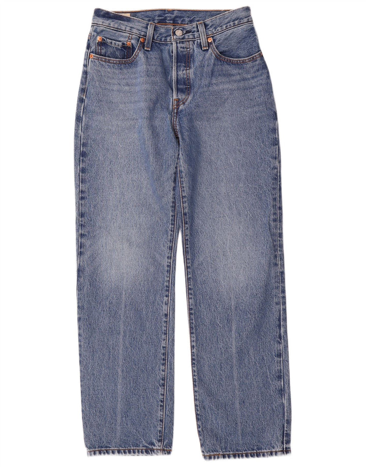 Levi's Dame 501 lige jeans W26 L30 Blå Bomuld 90'erne