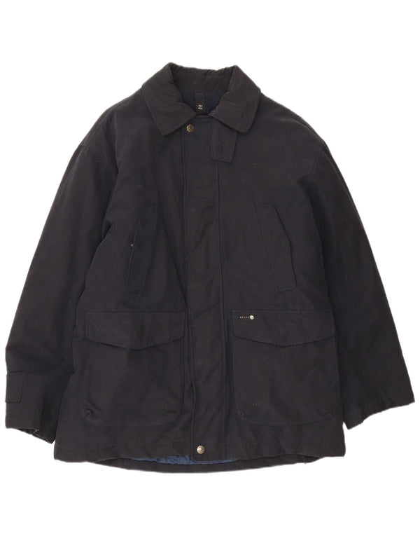 Belfe Herre Windbreaker Jacket UK 38 Medium Navy Blue Bomuld